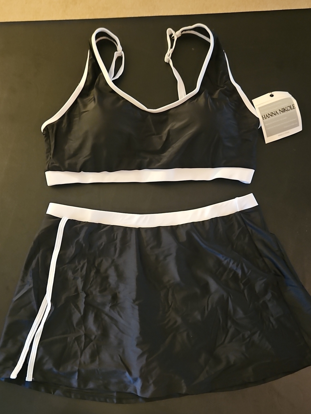 Hanna Nikole Black & White Two-Piece Swim Set